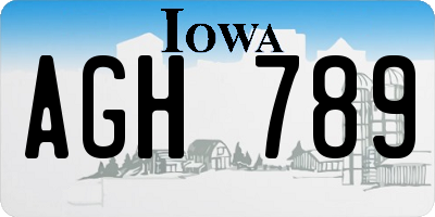 IA license plate AGH789