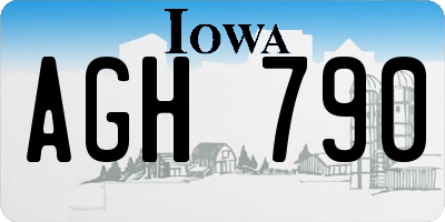 IA license plate AGH790