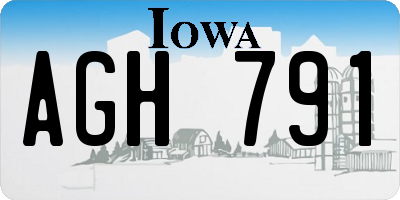 IA license plate AGH791