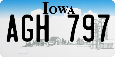 IA license plate AGH797