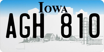 IA license plate AGH810