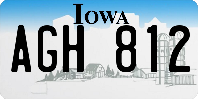 IA license plate AGH812