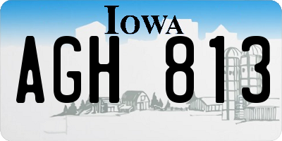 IA license plate AGH813