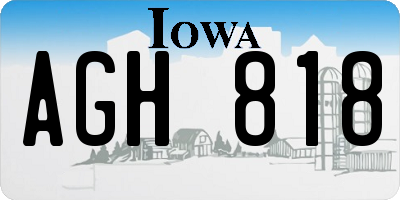 IA license plate AGH818