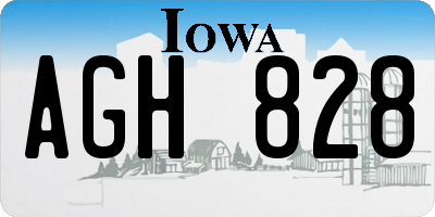 IA license plate AGH828