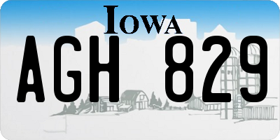 IA license plate AGH829