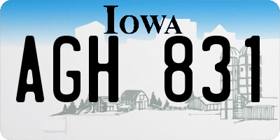 IA license plate AGH831