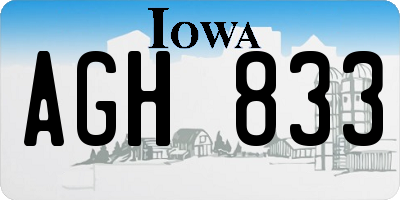IA license plate AGH833