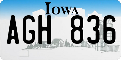 IA license plate AGH836