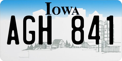 IA license plate AGH841