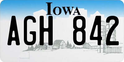 IA license plate AGH842