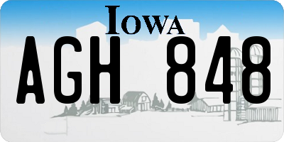 IA license plate AGH848