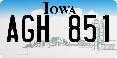 IA license plate AGH851
