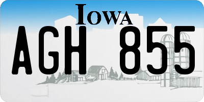 IA license plate AGH855