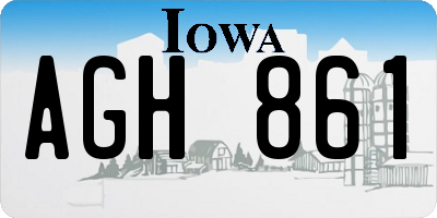 IA license plate AGH861