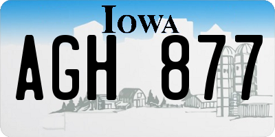 IA license plate AGH877