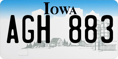 IA license plate AGH883