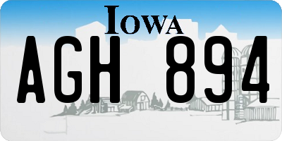 IA license plate AGH894