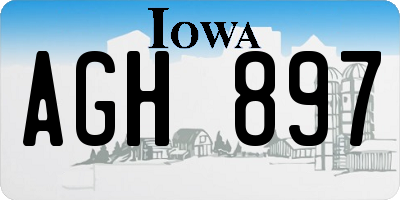 IA license plate AGH897