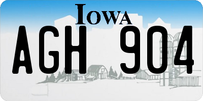 IA license plate AGH904