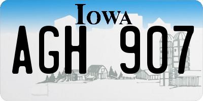 IA license plate AGH907
