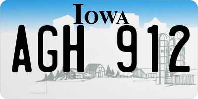 IA license plate AGH912
