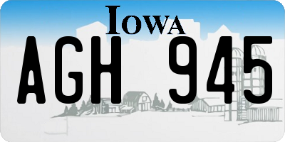 IA license plate AGH945