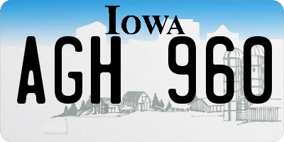IA license plate AGH960