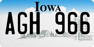 IA license plate AGH966