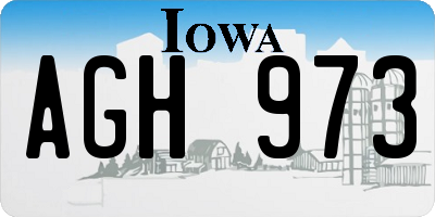 IA license plate AGH973