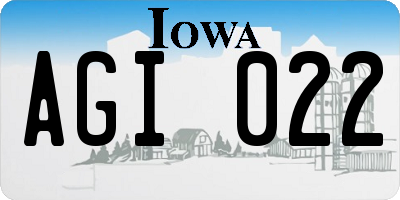 IA license plate AGI022