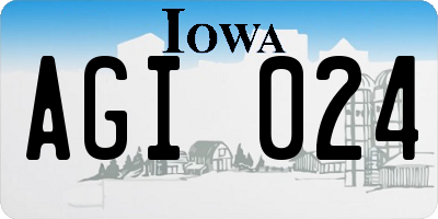 IA license plate AGI024