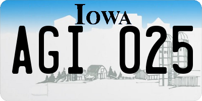 IA license plate AGI025