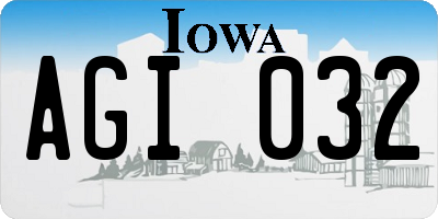 IA license plate AGI032