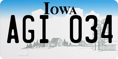 IA license plate AGI034