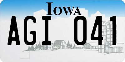 IA license plate AGI041