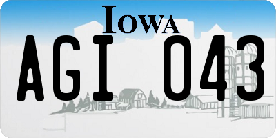 IA license plate AGI043