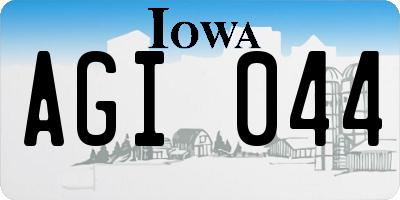 IA license plate AGI044