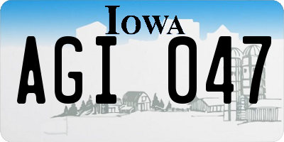 IA license plate AGI047