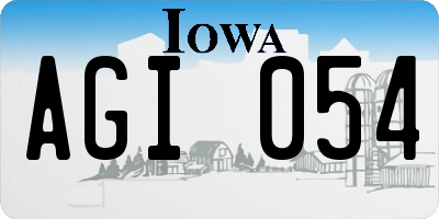 IA license plate AGI054