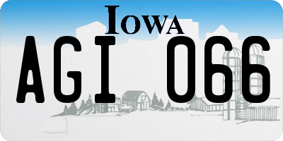 IA license plate AGI066