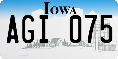 IA license plate AGI075