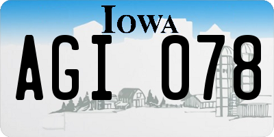 IA license plate AGI078