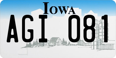 IA license plate AGI081