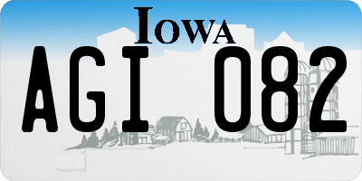 IA license plate AGI082