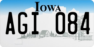IA license plate AGI084