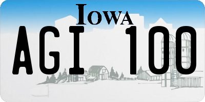 IA license plate AGI100