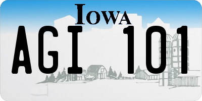 IA license plate AGI101