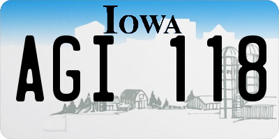IA license plate AGI118