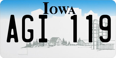 IA license plate AGI119